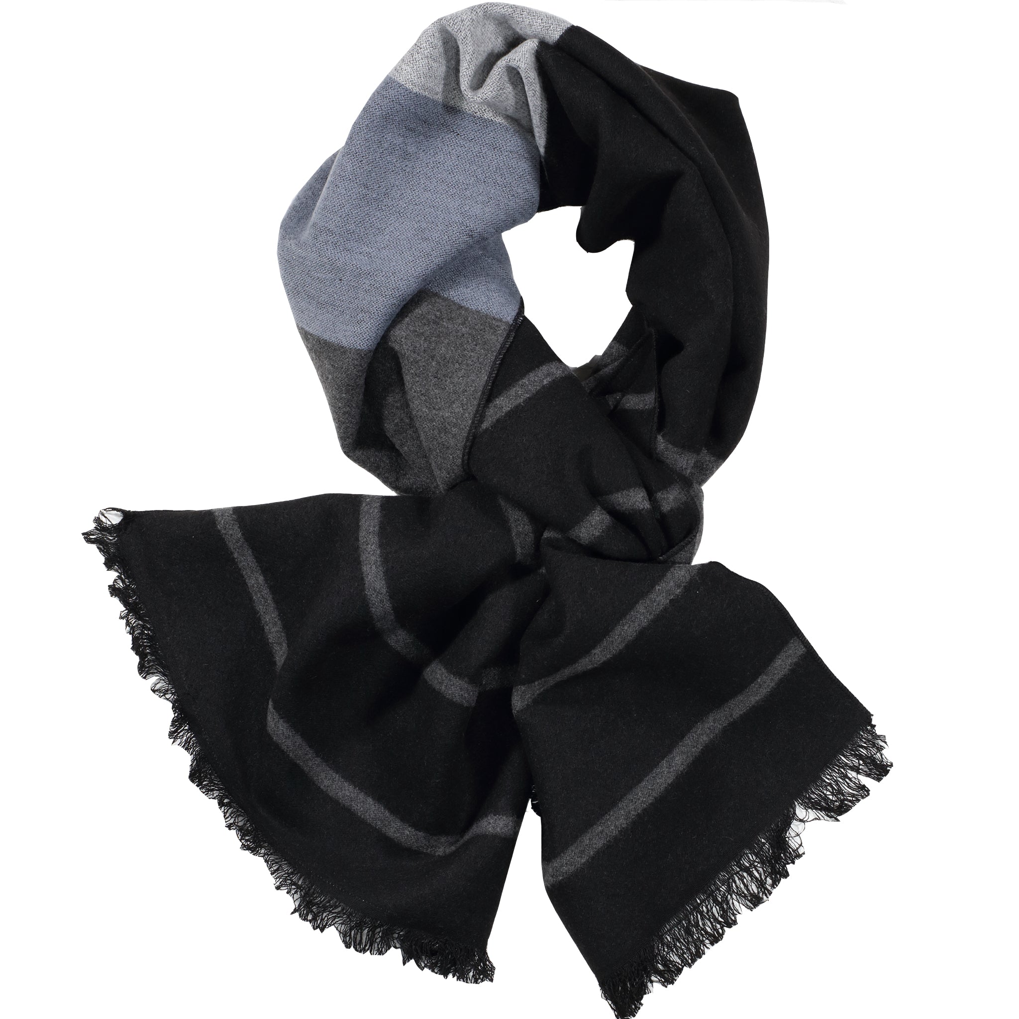 Black, Charcoal, & Light Grey Scarf