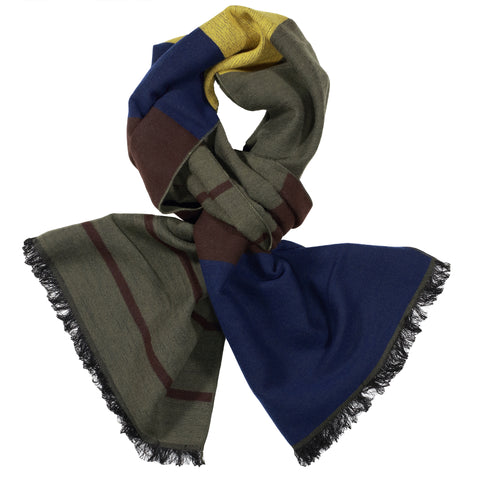 Olive, Brown, & Navy Scarf