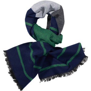 Light Grey, Green, & Navy Scarf