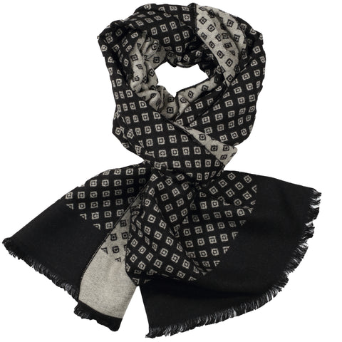 Black & Ivory Mini Diamond Scarf