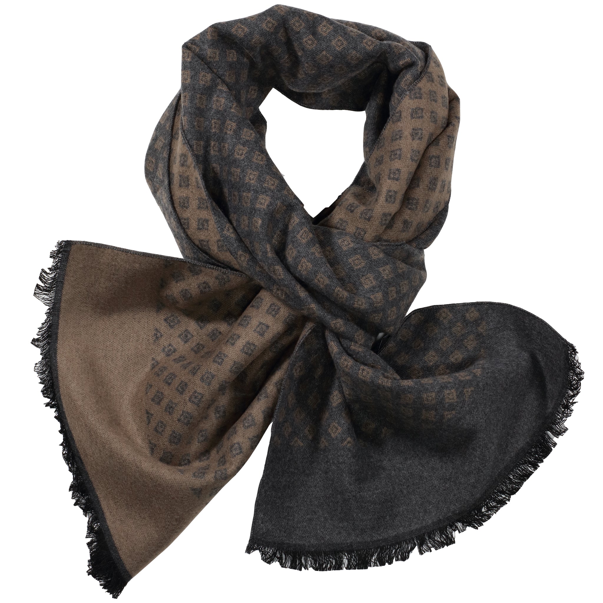 Grey & Brown Mini Diamond Scarf