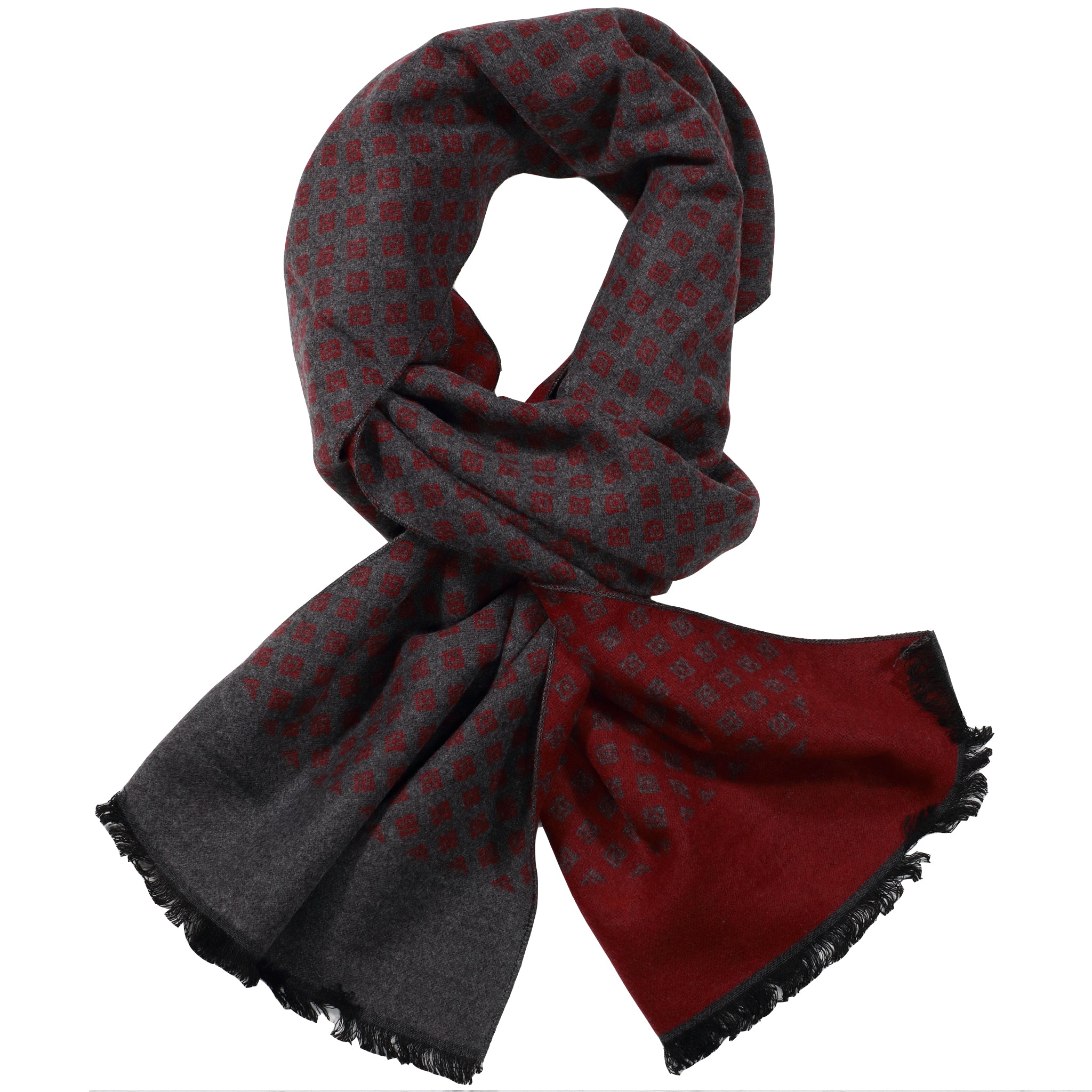 Grey & Red Mini Diamond Scarf