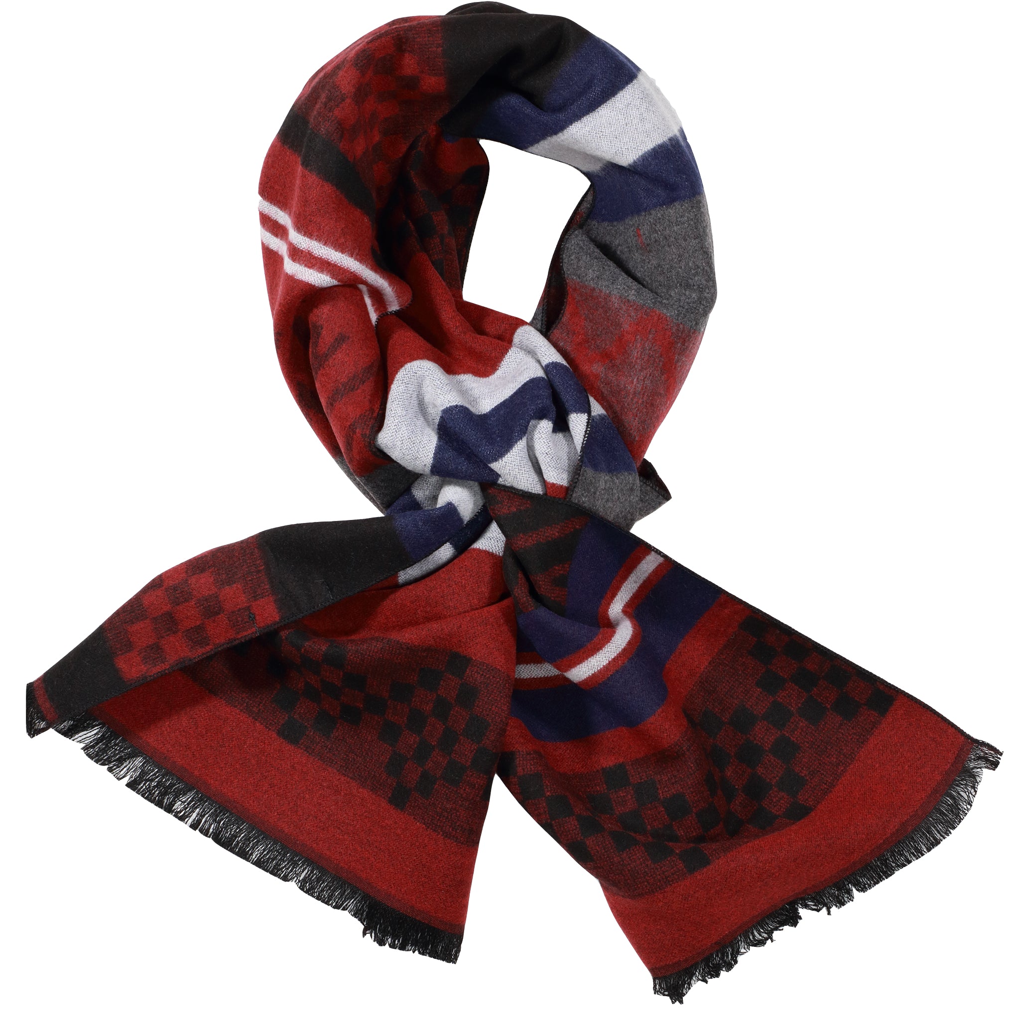 Red, Black, & Navy Scarf