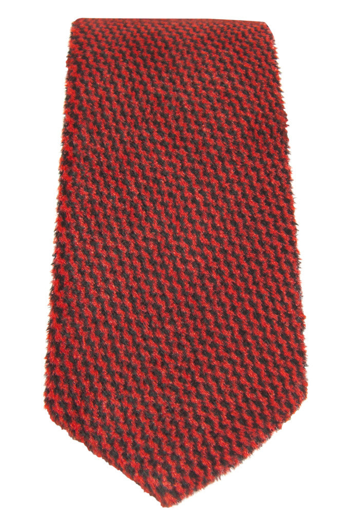 Plush Red Herringbone Tie