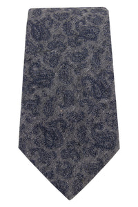 Grey & Navy Paisley Chambray Tie