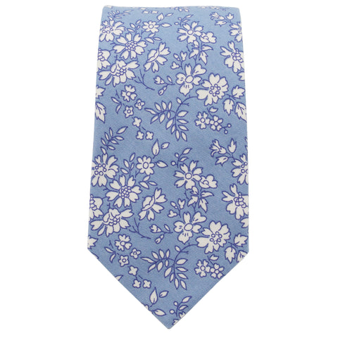 Blue & White Floral Tie
