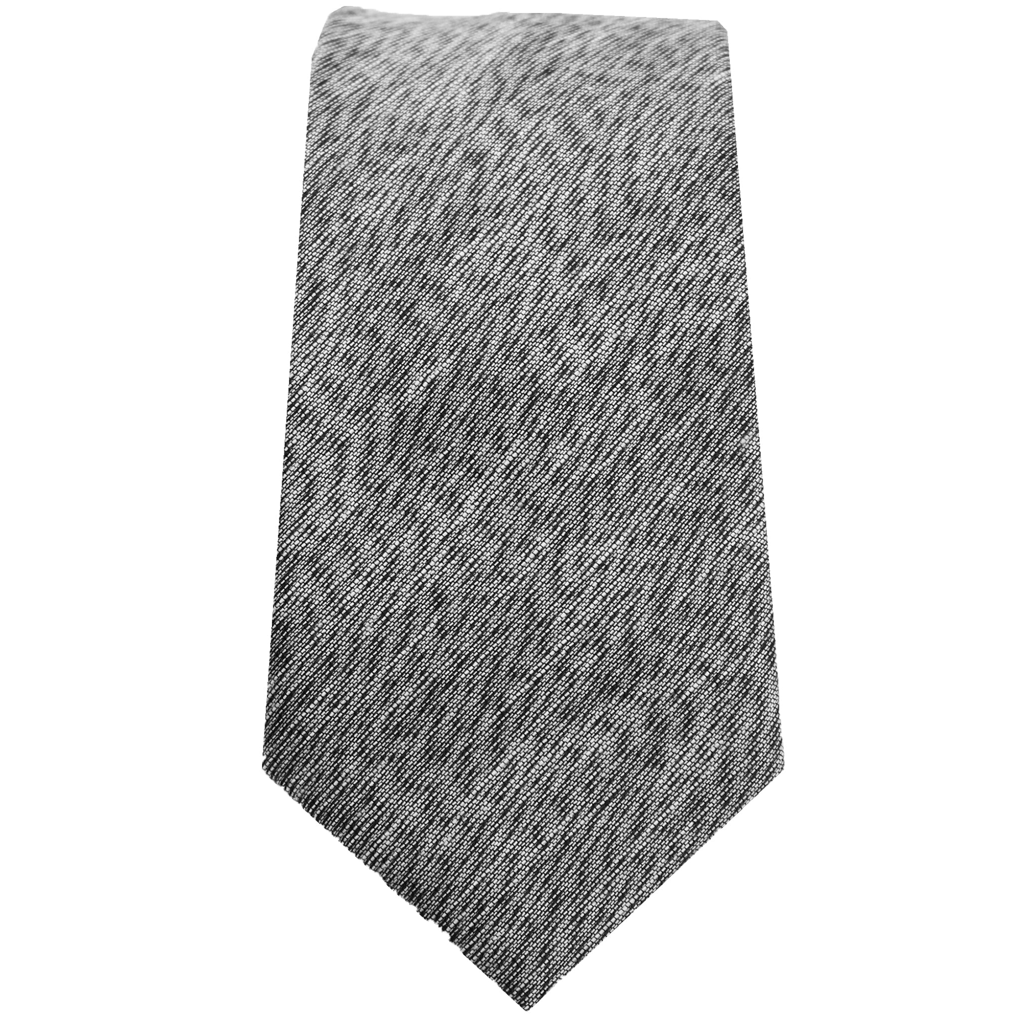 Grey & Black Linen Tie