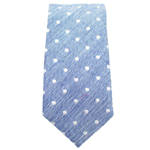 Blue & White Polkadot Tie