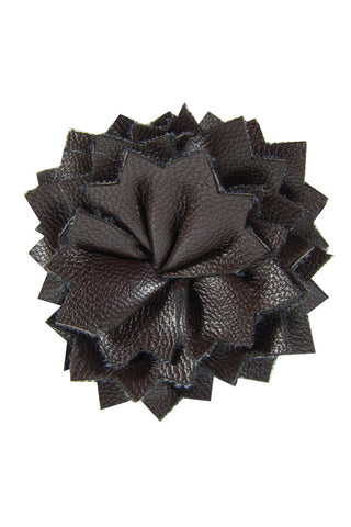 Dark Brown Leather Lapel Pin