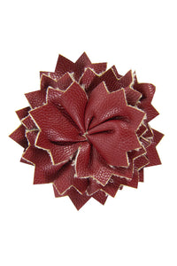 Burgundy Leather Lapel Pin