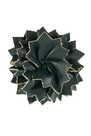 Dark Green Leather Lapel Pin