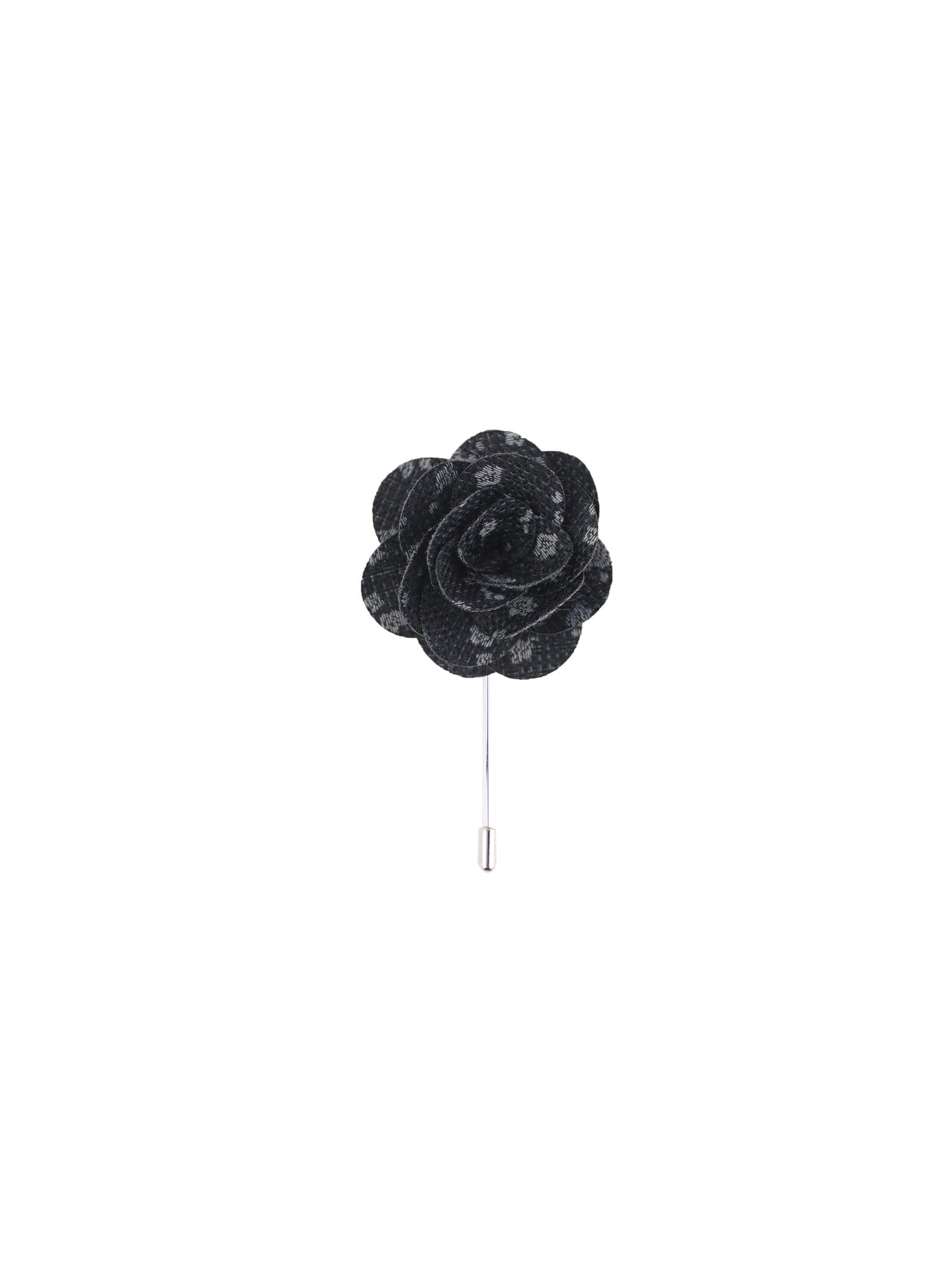 Black & Silver Floral Lapel Pin from DIBI