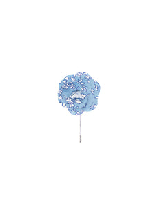 Blue & White Floral Lapel Pin