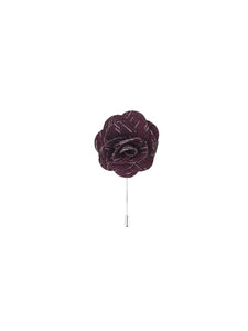 Burgundy Wool Textured Lapel Pin from DIBI