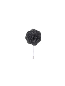 Charcoal Wool Textured Lapel Pin from DIBI