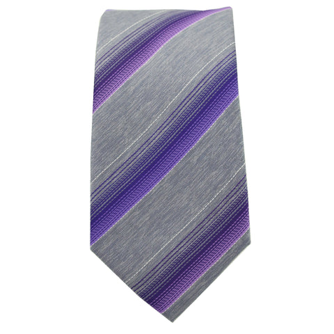 Purple & Silver Striped Tie