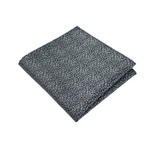 Black & Silver Floral Pocket Square