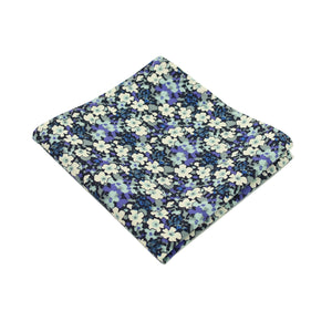 Multi Blue Floral Cotton Pocket Square