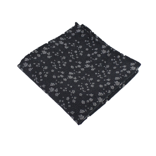 Black & Silver Floral Pocket Square from DIBI