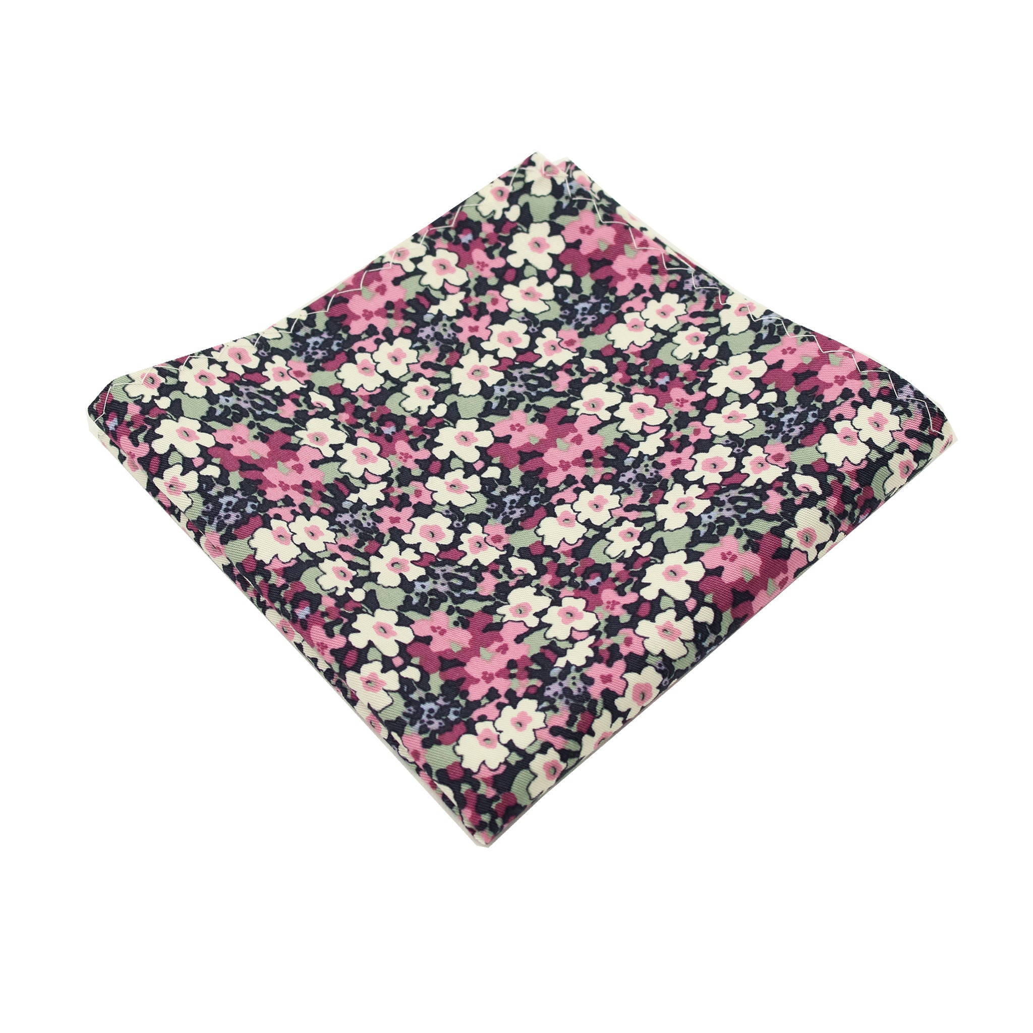 Multi Purple Floral Cotton Pocket Square