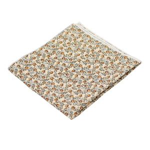 Beige & Brown Floral Pocket Square