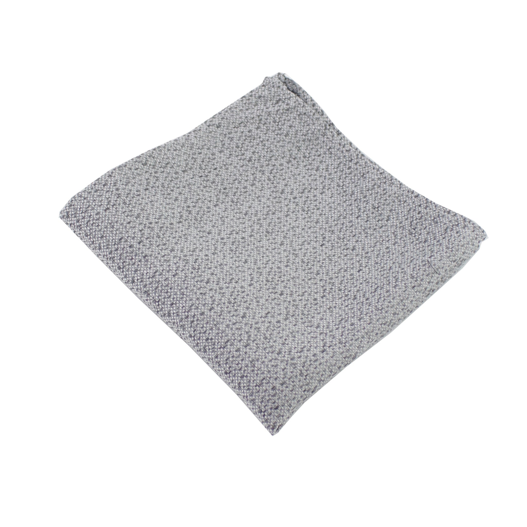 Silver & Charcoal Heather Pocket Square from DIBI