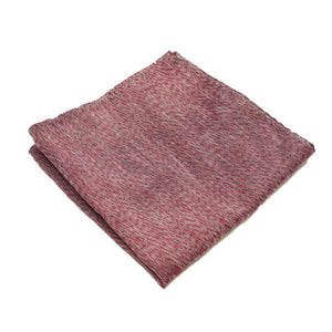 Burgundy & Grey Linen Pocket Square