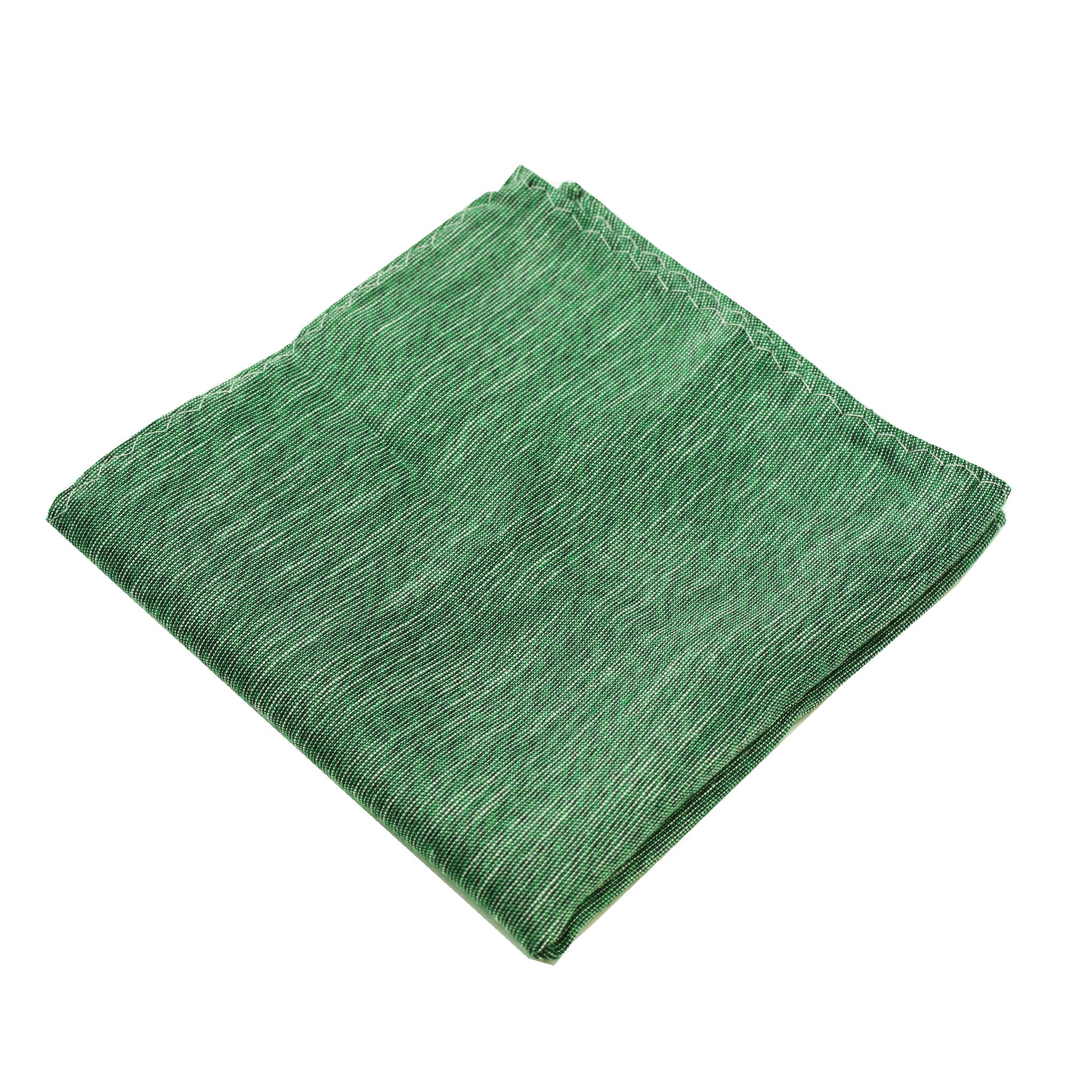 Green & Black Linen Pocket Square