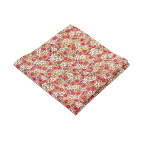 Pink Micro Floral Print Cotton Pocket Square