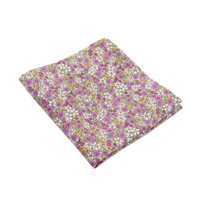 Purple Micro Floral Print Cotton Pocket Square