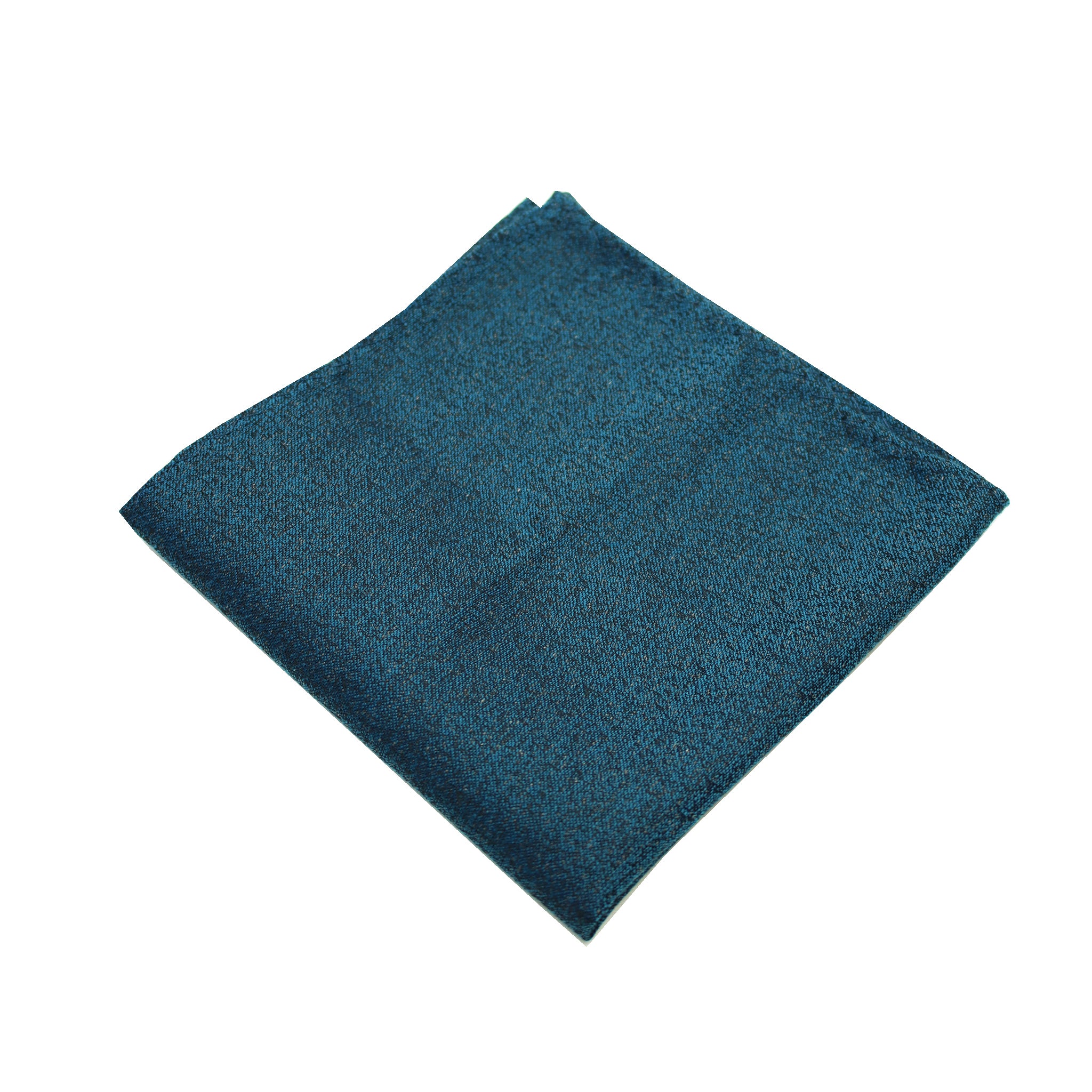 Aqua & Black Textured Pocket Square