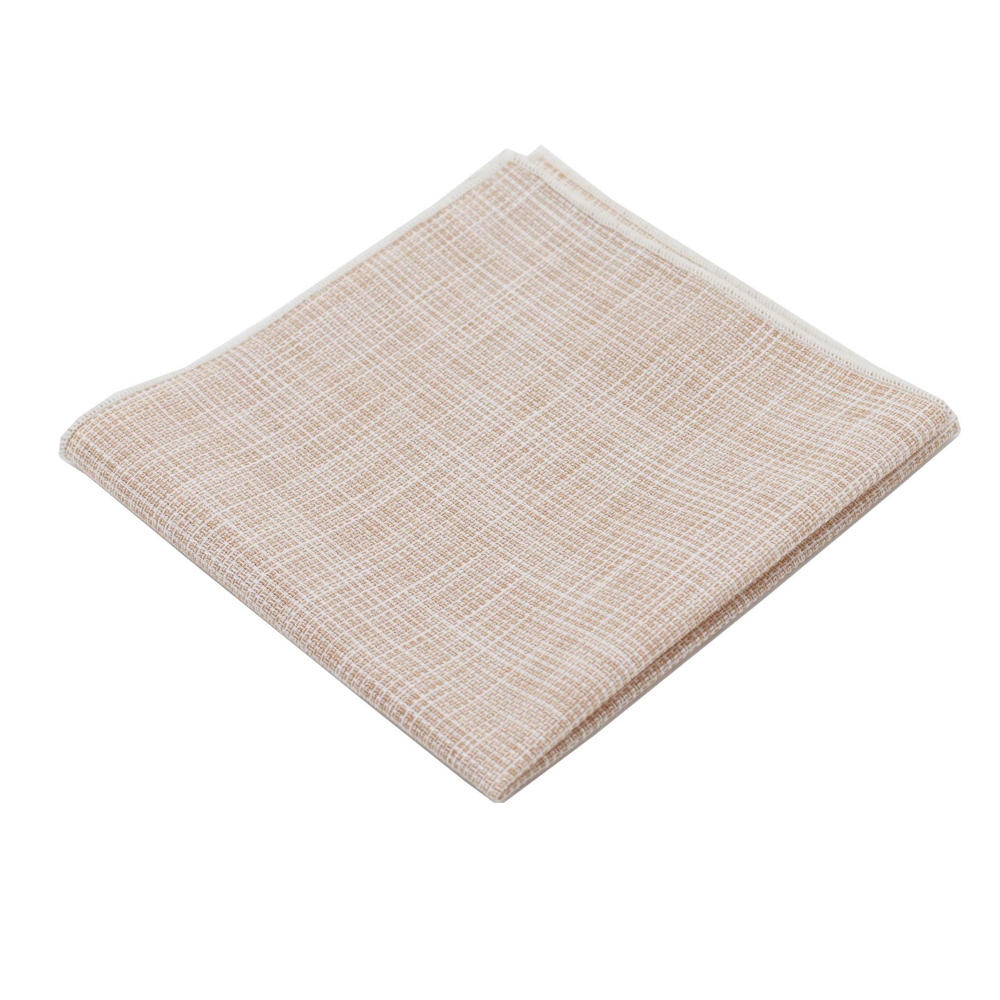 Beige Textured Pocket Square