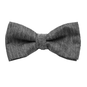Grey Linen Pre Tie Bow Tie & Pocket Square Set