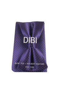 Purple & Champagne Diamond Pre Tie Bow Tie + Pocket Square