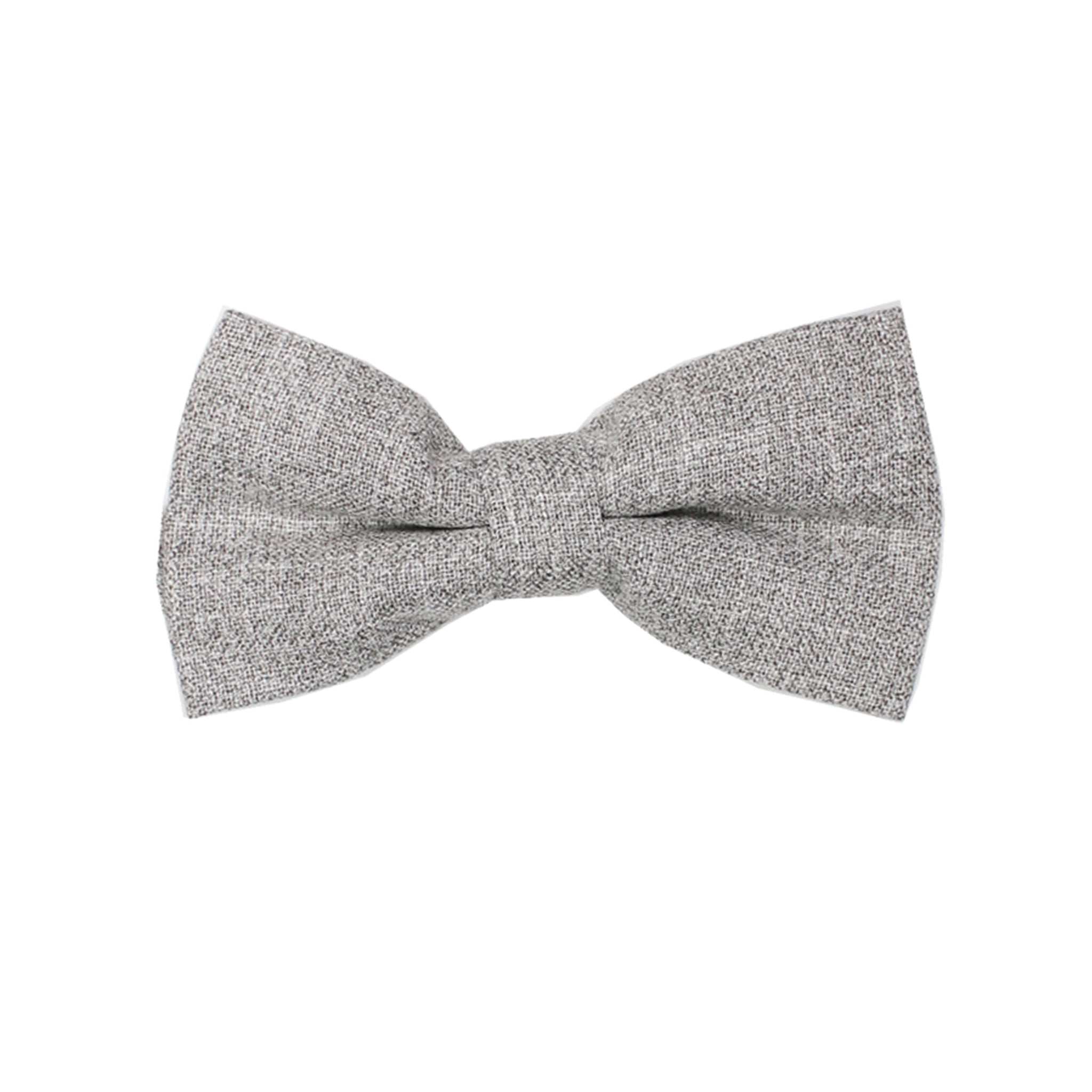 Heather Grey Pre Tie Bow Tie & Pocket Square Set