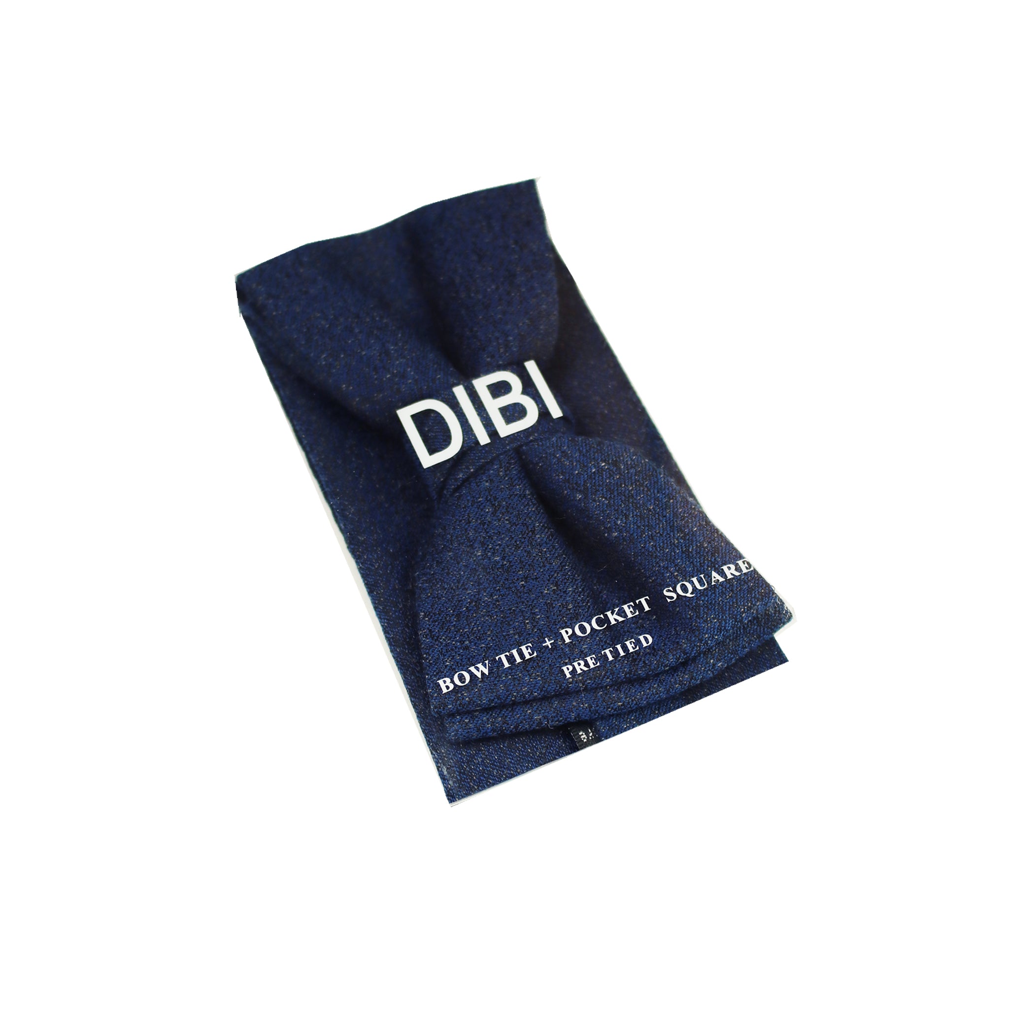 Dark Navy Textured Pre Tie Bow Tie + Pocket Square