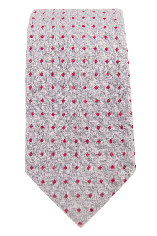 Grey & Red Polkadot Tie