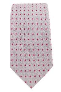 Grey & Red Polkadot Tie