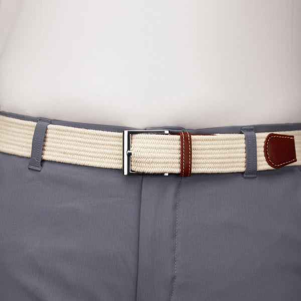 Solid Cream Elastic Belt