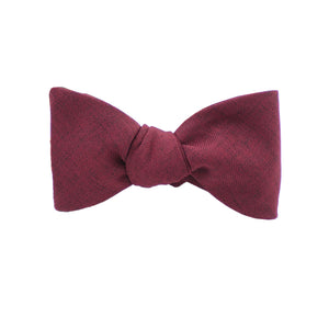 Cotton Burgundy Self Tie Bow Tie from DIBI