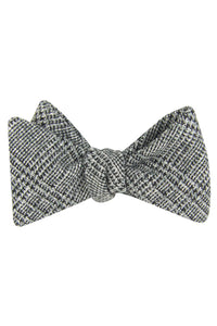 Black & White Glen Plaid Self Tie Bow tie