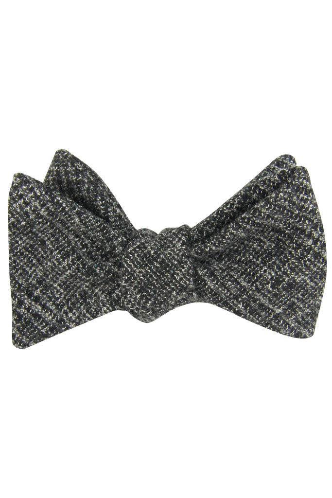 Grey Glen Plaid Self Tie Bow Tie