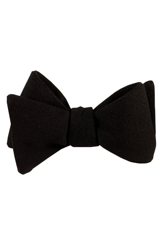 Rich Black Self Tie Bow Tie