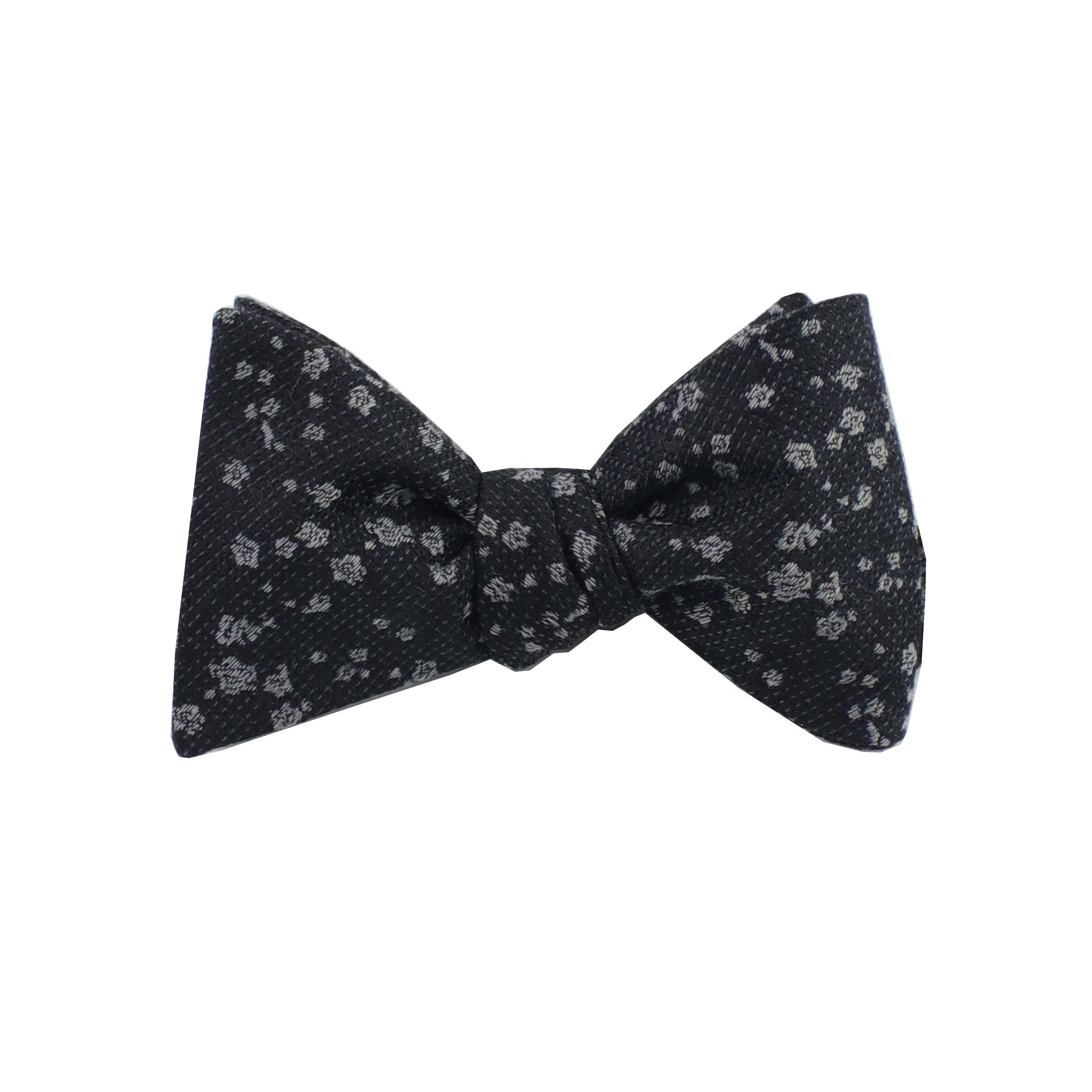 Black & Silver Floral Self Tie Bow Tie from DIBI