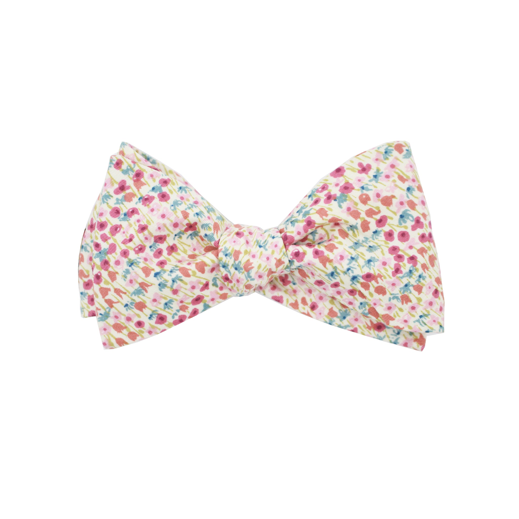 Pink Multi Floral Self Tie Bow Tie
