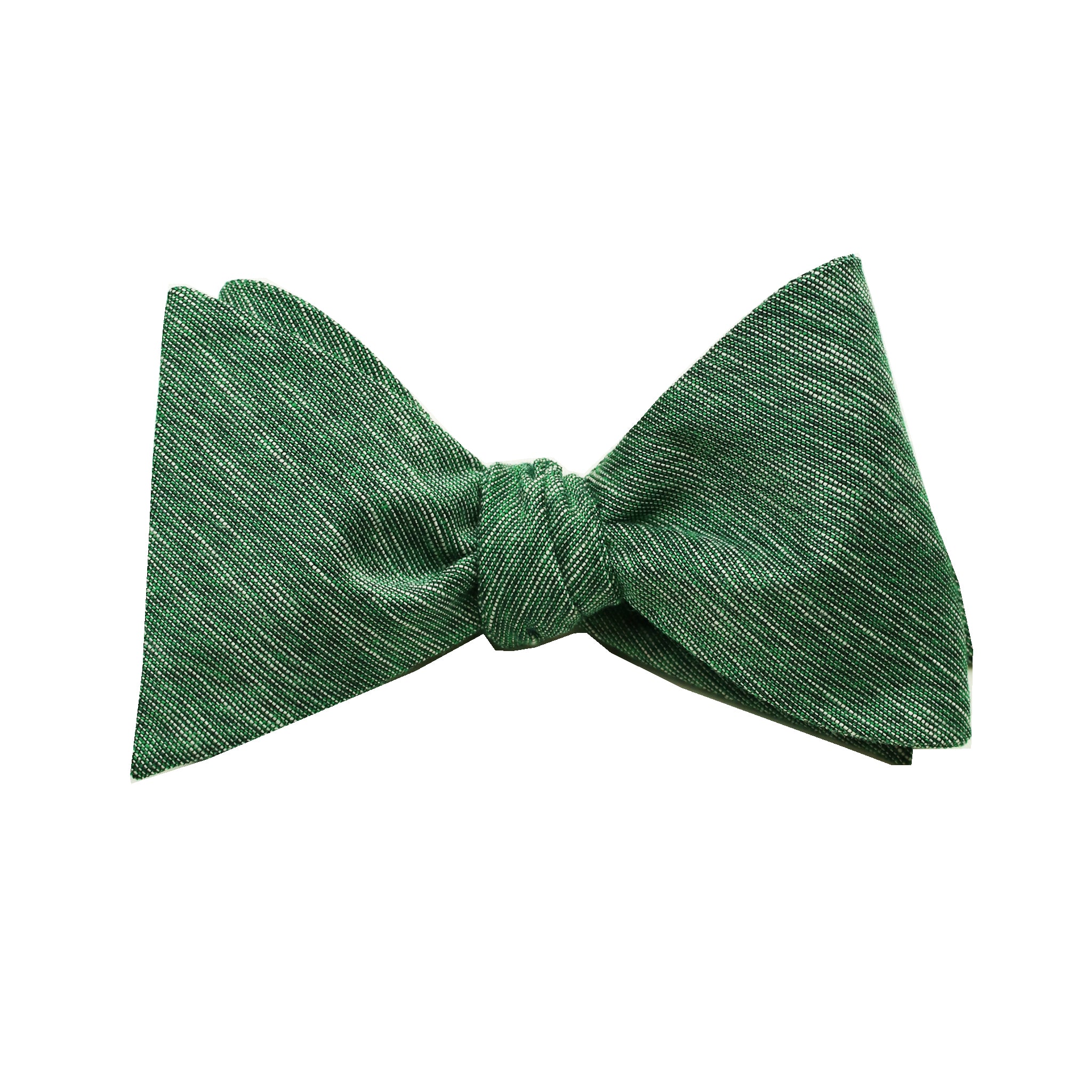 Green & Black Linen Self Tie Bow Tie