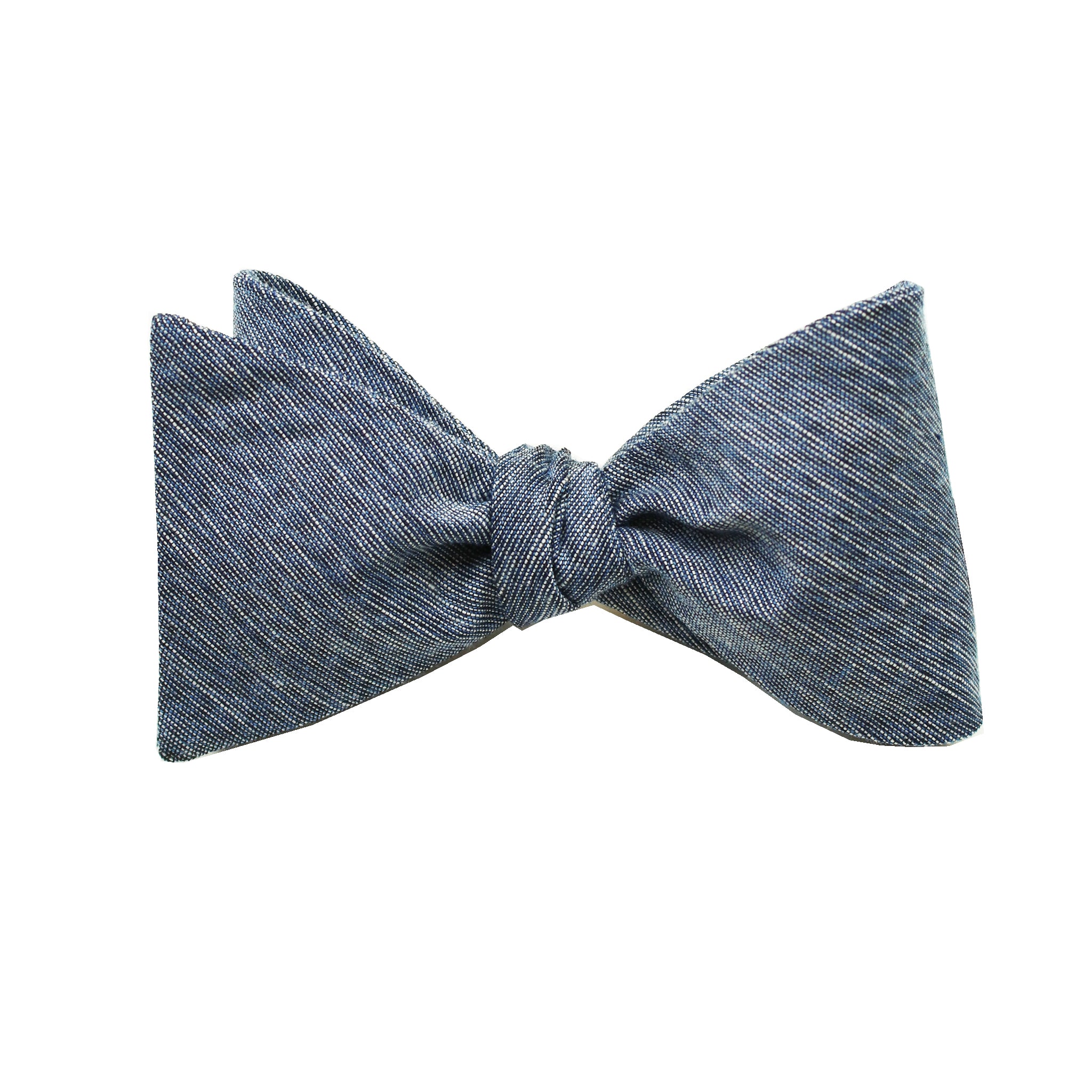 Navy & Black Linen Self Tie Bow Tie