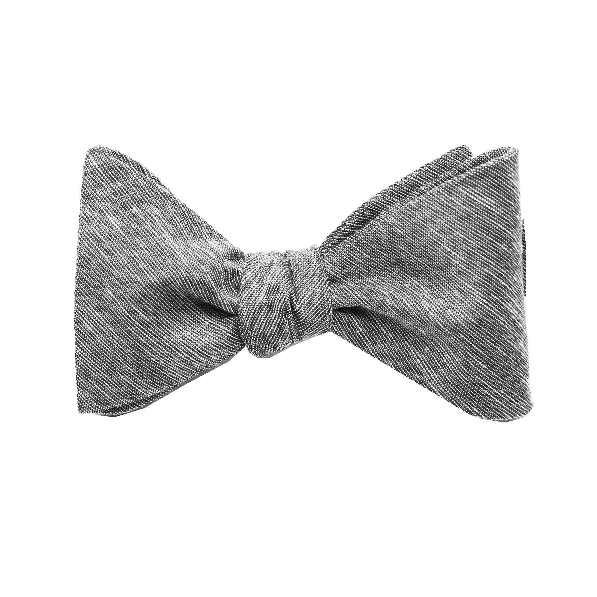 Grey Linen Self Tie Bow Tie