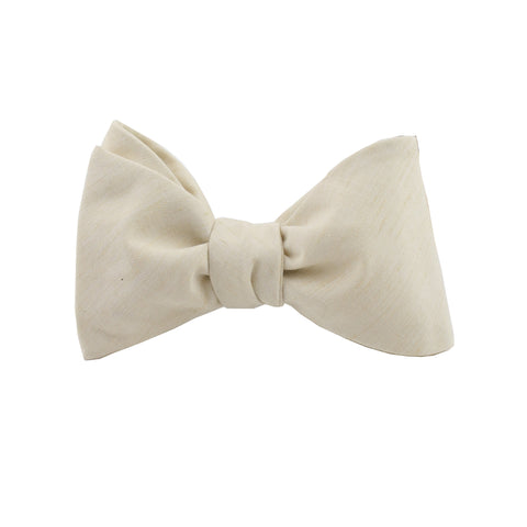 Lightweight Ivory Self Tie Bow Tie from DIBI