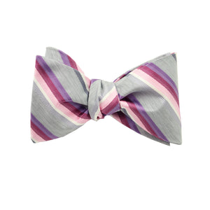 Pink & Purple Striped Self Tie Bow Tie
